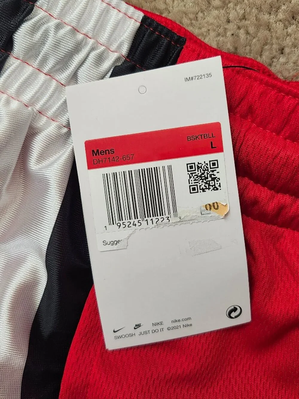Nike Dri-FIT Elite Basketball Shorts University Red Large NWT DH7142-657